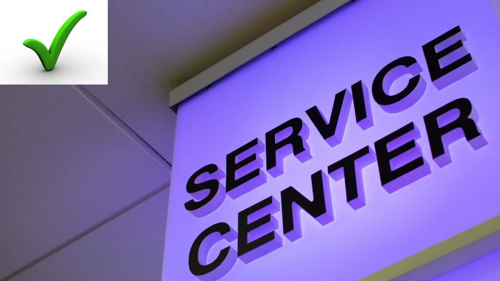 Service An image writing on it "Service center".
