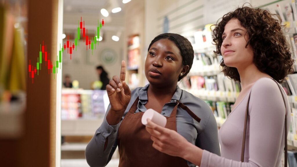 Churn Prediction Services An image of two ladies looking at some serious things on the board