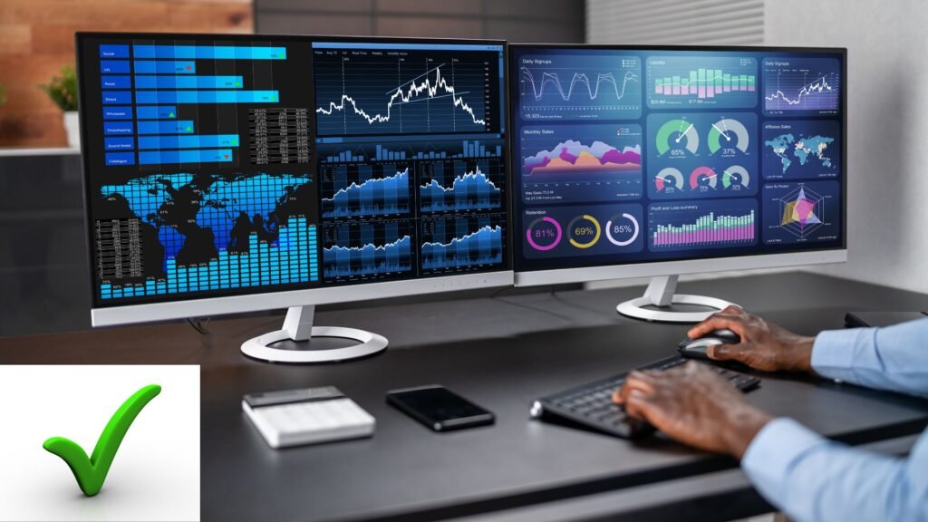 Data Analytic Services An Image showing charts and graphs on a monitor