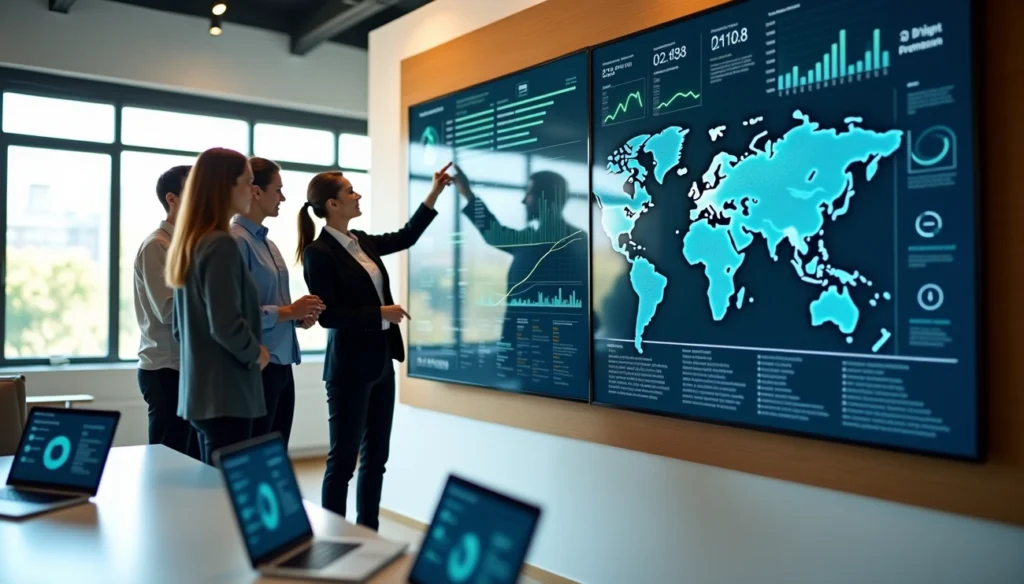 Operational Analytics Explained: Guide for Business Leaders An  image showing consultants working on an operational analytics for a company