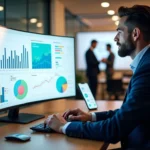 An image of a consultant working on a Sales Dashboard